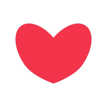 heart design icon flat on white back. heart design icon flat