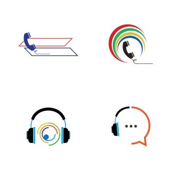 simple set of Call Center logo vector illustration design template