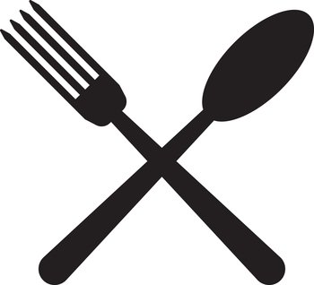Hand Drawn spoon and fork illustration isolated on background
