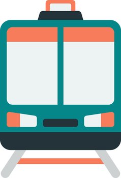 tram illustration in minimal style isolated on background