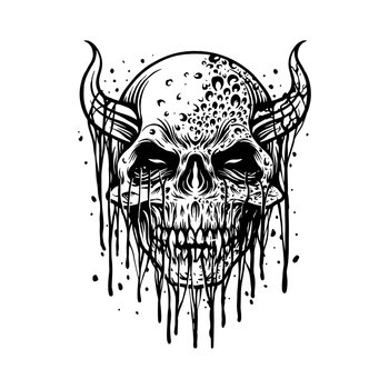 Zombie Evil Skull Halloween Illustrations outline vector illustrations for your work logo, merchandise t-shirt, stickers and label designs, poster, greeting cards advertising business company or brands