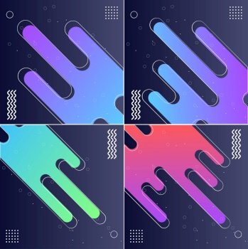 Abstract Geometric Gradient Designs with Minimalistic Fluid Shapes