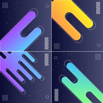 Pack of 4 Minimalistic Geometric Backgrounds with Dynamic Shapes