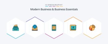 Modern Business And Business Essentials 25 FilledLine icon pack including ipad. device. business. computer. online