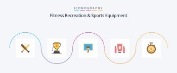 Fitness Recreation And Sports Equipment Flat 5 Icon Pack Including sports. healthcare. backboard. medical. sport