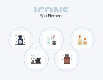 Spa Element Flat Icon Pack 5 Icon Design. aroma. spa. spa. medical. spa