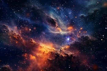 Beautiful Galaxy Sky in Outer Space with Nebula Starry Light and Space Dust in Universe