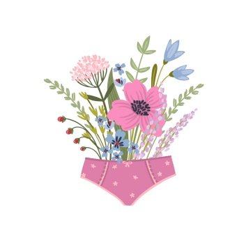Isolated llustration fun bouquet of flowers. Vector design concept for holyday and other use.. Isolated llustration fun bouquet of flowers. Vector design concept for holyday and other