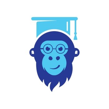Monkey vector logo design. Cute monkey logo vector design.	