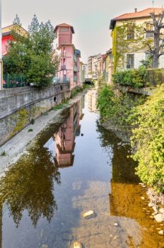 The urban stream Morla in Bergamo Lombardy  Italy