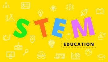 STEM Education Concept , Science Technology Engineering and Maths, icon style vector design