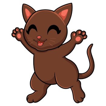 Cute havana brown cat cartoon