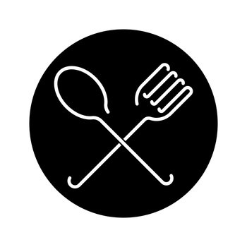 spoon and fork icon vector illustration logo template