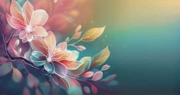 Spring Abstract Floral Design with Colorful Flowers. Abstract Floral Design