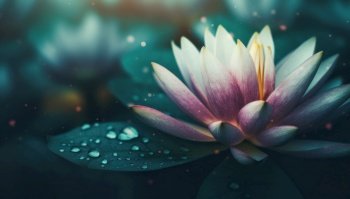 Natural Background with Lotus Closeup, Generative AI. Natural Background with Lotus