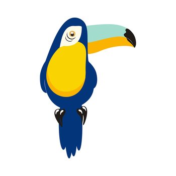 vector illustration of cute toucan bird
