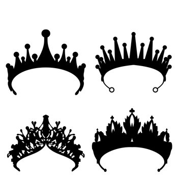 bride crown icon vector template design