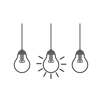 Three light bulbs icon. Vector illustration. EPS 10.. Three light bulbs icon. Vector illustration.