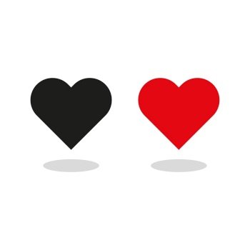 red black heart on white background. Love icon. Vector illustration. EPS 10.. red black heart on white background. Love icon. Vector illustration.