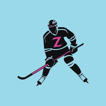 Full length of silhouette man playing ice hockey