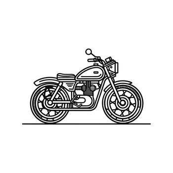 Motorbike glyph icon. Motorcycle. Silhouette symbol. Negative space