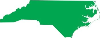 GREEN CMYK color map of NORTH CAROLINA, USA