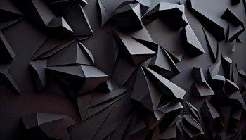 Geometric shapes of black material, composition abstract. Ai generative illustration. . Geometric shapes of black material, composition abstract. Ai generative. 