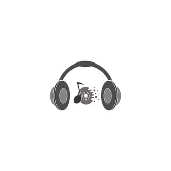 music audio logo vector illustration design