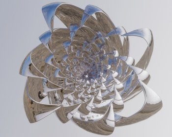 Silver flower,3d render 3d illustration. Silver flower on white background, 3d rendering - illustration