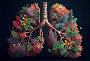 Natural lungs illustration. Ai generative.