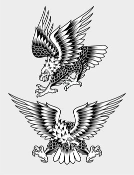 American screaming eagle tattoo vector image