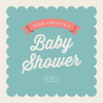 Baby shower card ornaments background vector image