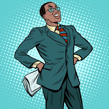 Confident african businessman vector image