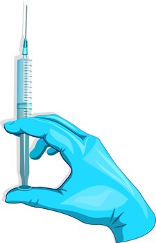 Hand and syringe vector image