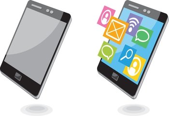 Mobile phone applications navigation communication vector image