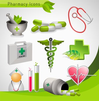 Pharmacy icons vector image