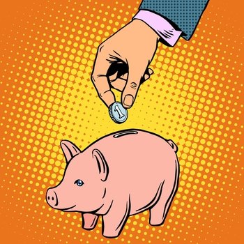 Piggy bank contribution money vector image