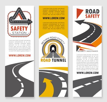 Road safety service company banners vector image