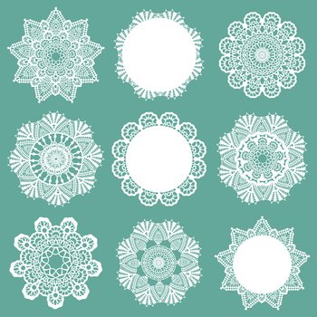 Set of lace napkins vector image