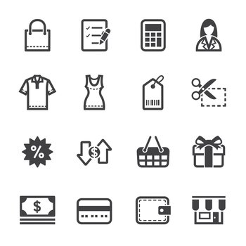 Online shopping icons vector image