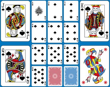 Spades suite playing cards french style vector image
