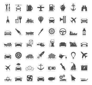 Transport icons vector image