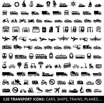 120 transport icon vector image