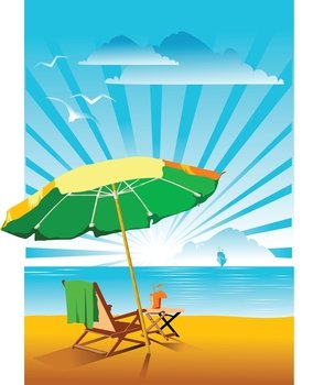 Beach umbrella vector image