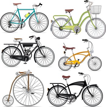 Bicycle set vector image