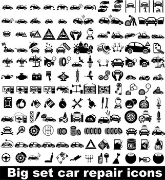 Big set car repair icons vector image