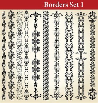 Borders set vector image