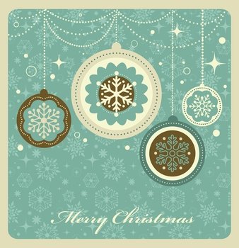 Christmas background with retro pattern vector image