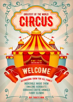 Circus advertising poster vector image