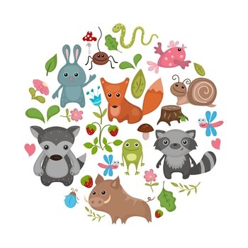 Forest animals vector image